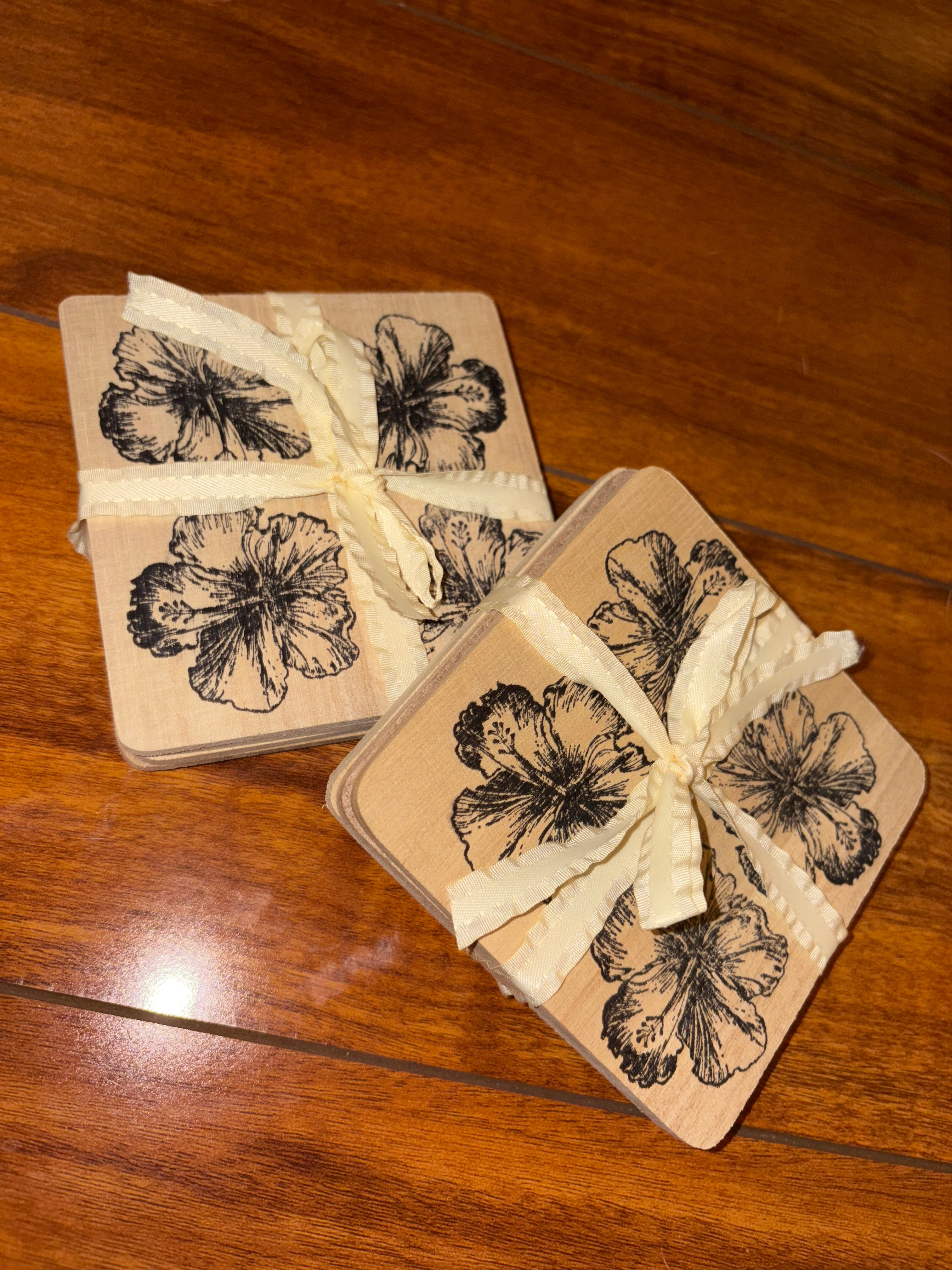 Handstamped Wooden Coaster