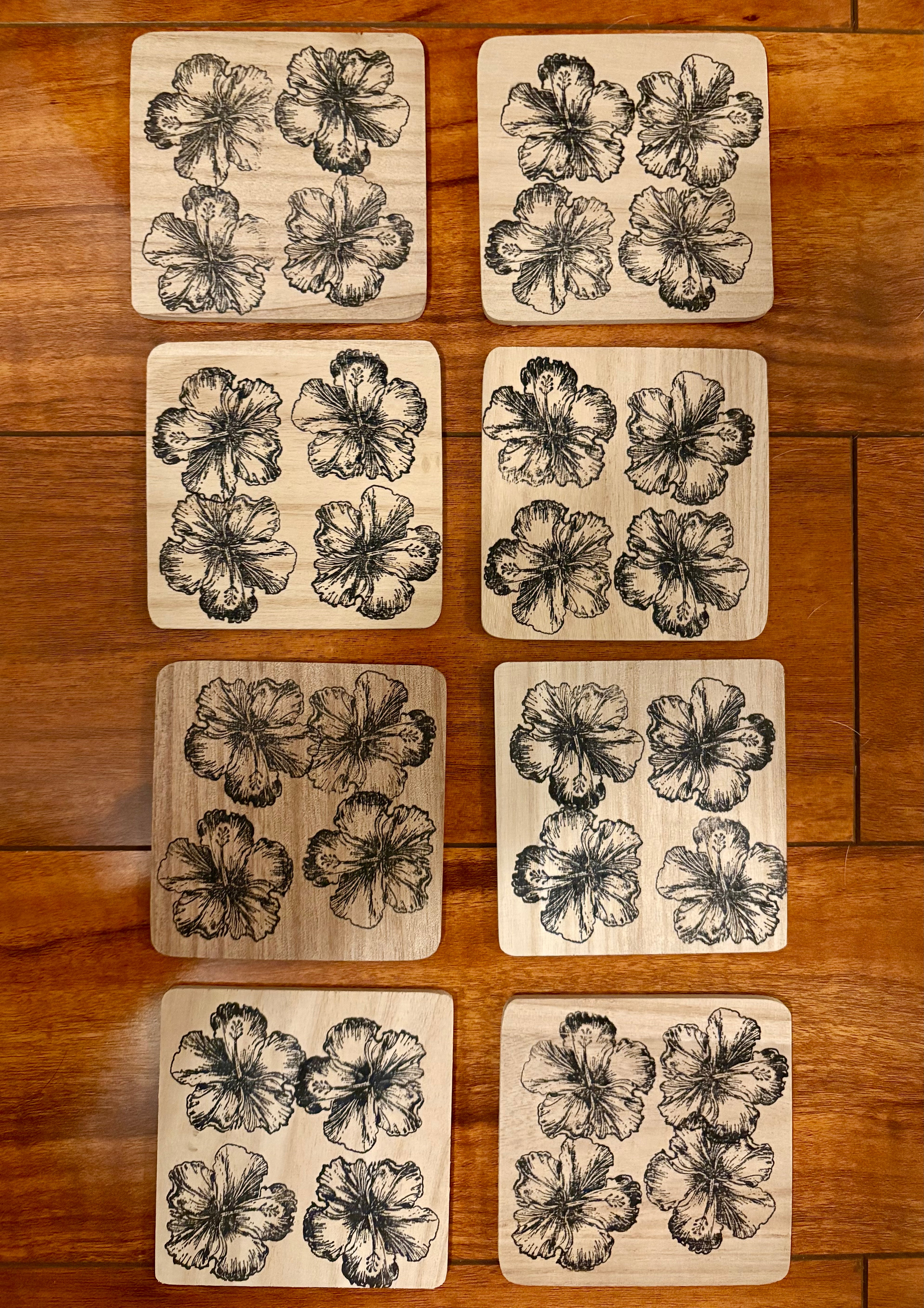 Handstamped Wooden Coaster